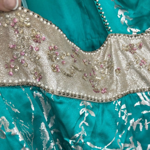 Marciano Turquoise Beaded Open Back Cocktail Dress Womens Size Large - Picture 3 of 7